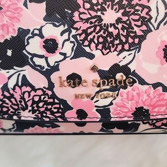 NWT KATE SPADE DAHLIA CROSSBODY FLORAL PINK MULTI GOLD CHAIN - Picture 3 of 13